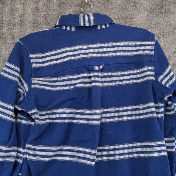 Duluth Trading Co Men's Button Up Shirt Blue Striped Small Long Sleeve - Picture 6 of 11